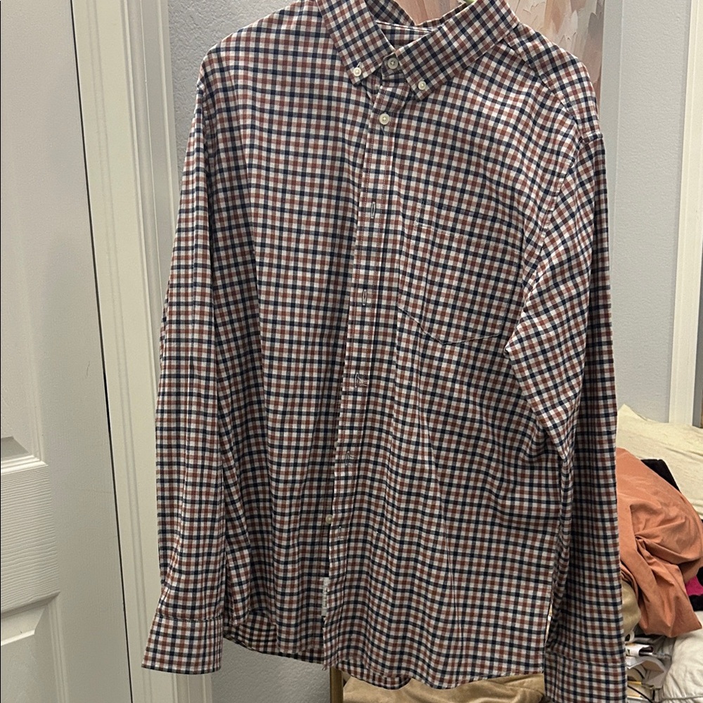 Goodfellow & Co Men's Plaid Shirt - Black, White, Brown